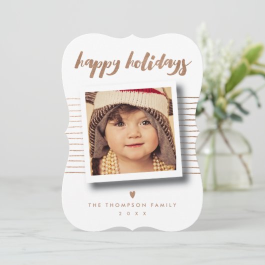 Christmas Photo Happy Holidays Script Template シーズンカード (スタンド正面)