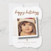 Christmas Photo Happy Holidays Script Template シーズンカード (正面)