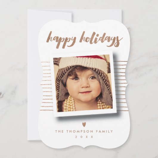 Christmas Photo Happy Holidays Script Template シーズンカード (正面)