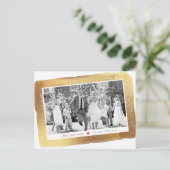 CHRISTMAS photo luxe glam金ゴールドブラシ枠 シーズンポストカード (スタンド正面)