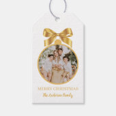 Christmas Photo Ornament Gold ギフトタグ (正面)