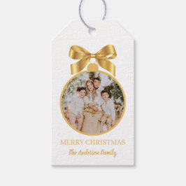 Christmas Photo Ornament Gold ギフトタグ