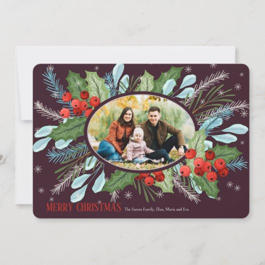 Christmas Photo Oval Greeting Card シーズンカード (正面)