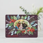Christmas Photo Oval Greeting Card シーズンカード (スタンド正面)
