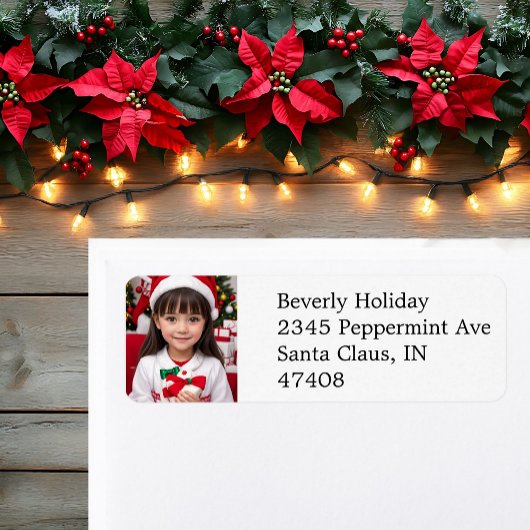 Christmas Photo Return Address Label ラベル