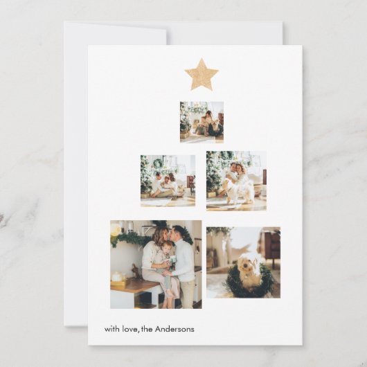 Christmas Photo Tree | Gold Star | Happy Holiday (正面)
