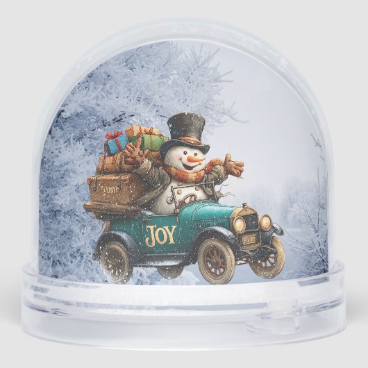 Christmas Photos Snowman Driving Car Joy (裏面)