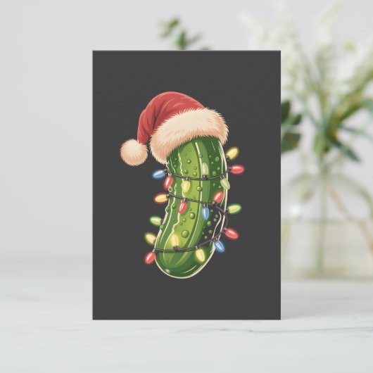 Christmas Pickle Pickle In Xmas Light Pickle  カード (スタンド正面)