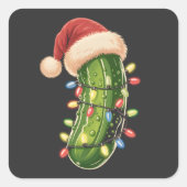 Christmas Pickle Pickle In Xmas Light Pickle  スクエアシール (正面)