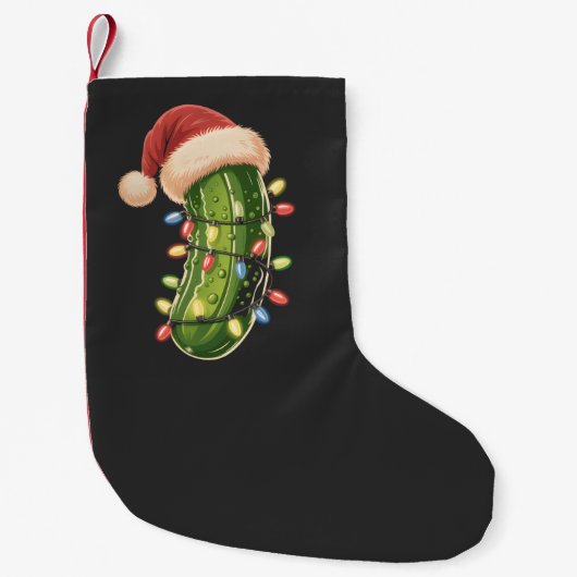 Christmas Pickle Pickle In Xmas Light Pickle  スモールクリスマスストッキング (正面)