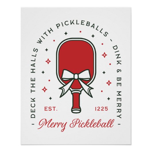 Christmas pickleball funny quotes party aesthetic ポスター (正面)