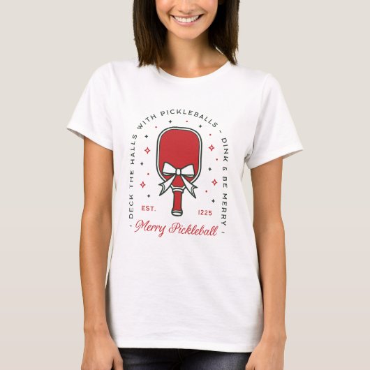 Christmas pickleball funny quotes party aesthetic tシャツ (正面)
