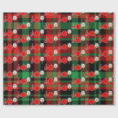 Christmas Pickleball Paddle Joy Red Green Plaid ラッピングペーパー (フラット)