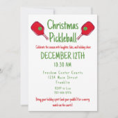 Christmas Pickleball Party Festive Holiday Match 招待状 (正面)