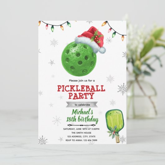 Christmas pickleball party invite 招待状 (スタンド正面)