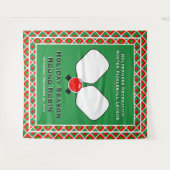 Christmas Pickleball Party Personalize Photo Booth タペストリー (正面(横))