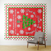 Christmas Pickleball Party Personalize Photo Wall タペストリー (インサイチュ(横))