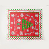 Christmas Pickleball Party Personalize Photo Wall タペストリー (正面(横))