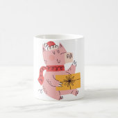 Christmas pig コーヒーマグカップ (中央)