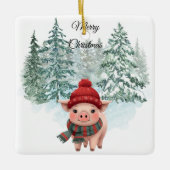 Christmas Pig Ornament セラミックオーナメント (正面)