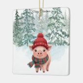 Christmas Pig Ornament セラミックオーナメント (左)