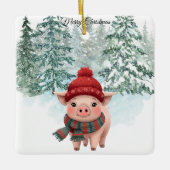 Christmas Pig Ornament セラミックオーナメント (正面)