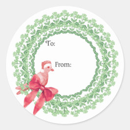 Christmas Pigeon Sticker ラウンドシール