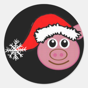 **CHRISTMAS PIGGIE**付き*クリスマスステッカー ラウンドシール