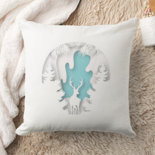 Christmas Pillow – Frosty Holiday Decor クッション (ブランケット)