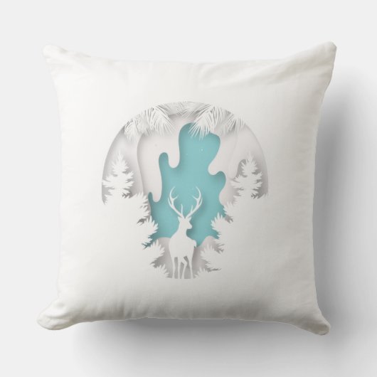 Christmas Pillow – Frosty Holiday Decor クッション (正面)