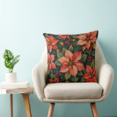 Christmas Pillow – Poinsettias & Holiday Decor クッション (椅子)
