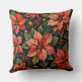 Christmas Pillow – Poinsettias & Holiday Decor クッション (裏面)