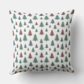 Christmas Pillow with Green, Maroon & Blue Trees クッション (裏面)