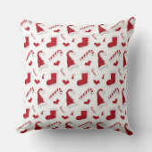 Christmas Pillow with Hats, Stockings & Candy Cane クッション (正面)