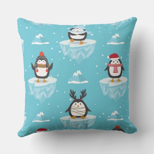 Christmas Pillow with Iceberg Pattern クッション (裏面)