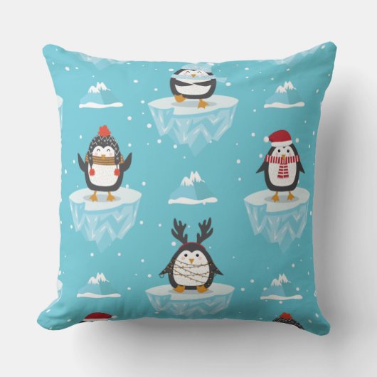 Christmas Pillow with Iceberg Pattern クッション (正面)