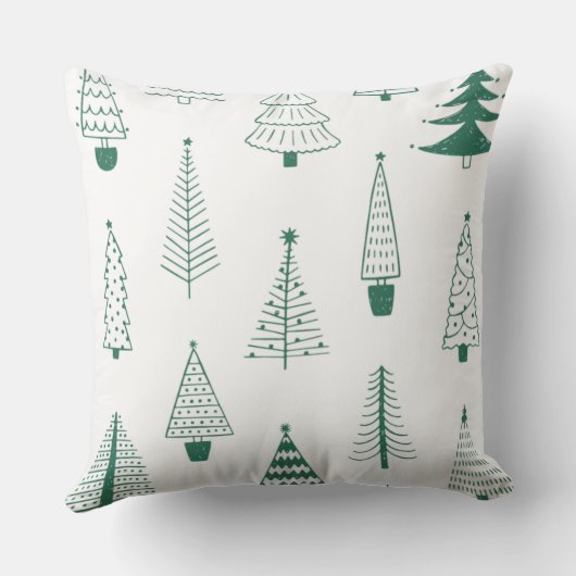 Christmas Pillow with Stylized Trees クッション (裏面)