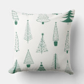 Christmas Pillow with Stylized Trees クッション (正面)