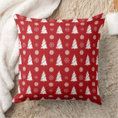 Christmas Pillow with Trees and Snowflakes クッション (ブランケット)