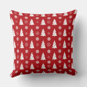 Christmas Pillow with Trees and Snowflakes クッション (裏面)