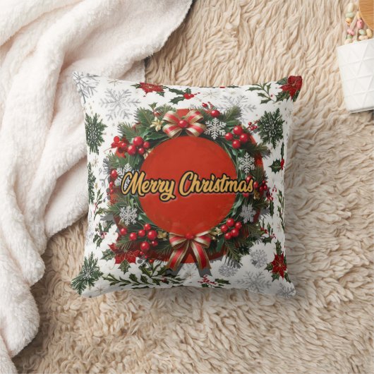 Christmas pillows with snowflakes クッション (ブランケット)