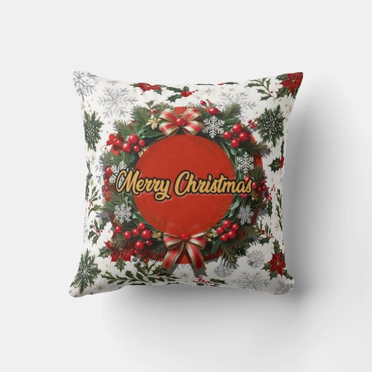 Christmas pillows with snowflakes クッション (裏面)