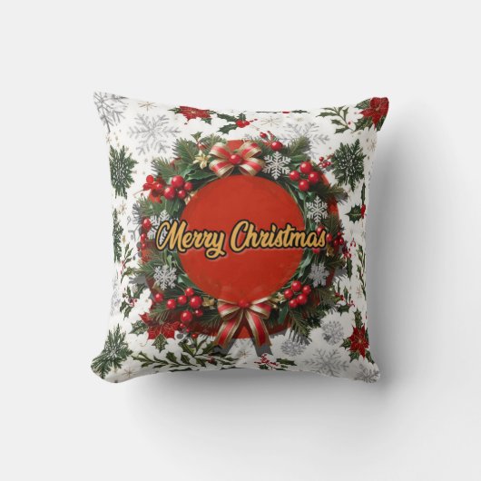 Christmas pillows with snowflakes クッション (正面)