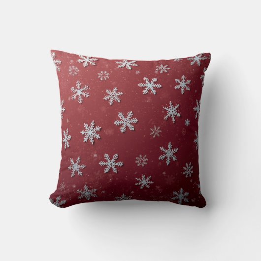 Christmas pillows with snowflakes クッション (正面)