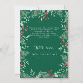 Christmas Pine and Holly wreath Flat Holiday Card シーズンカード (裏面)