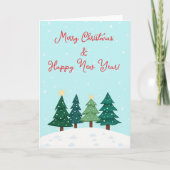 Christmas Pine  Forest Tree Merry Christmas カード (正面)