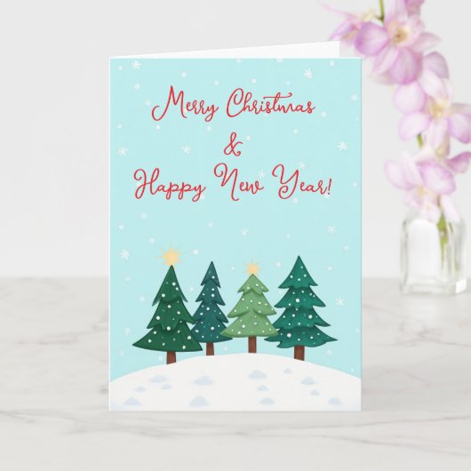 Christmas Pine  Forest Tree Merry Christmas カード (蘭)