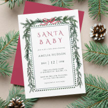 Christmas Pine Garland Santa Baby Shower