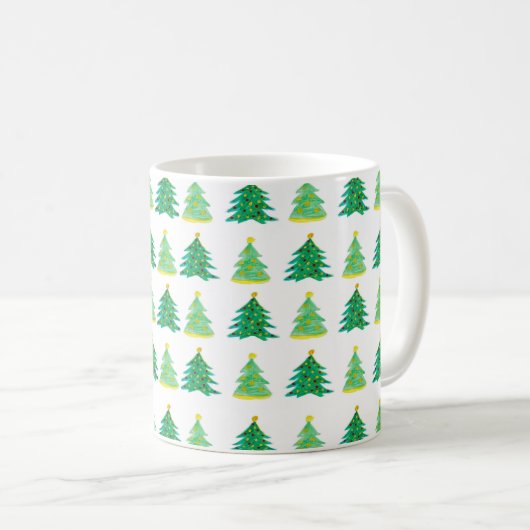 Christmas Pine Pattern コーヒーマグカップ (正面右)
