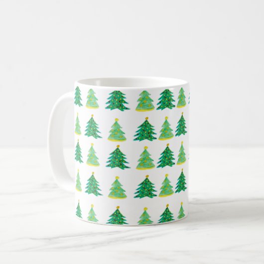 Christmas Pine Pattern コーヒーマグカップ (正面左)